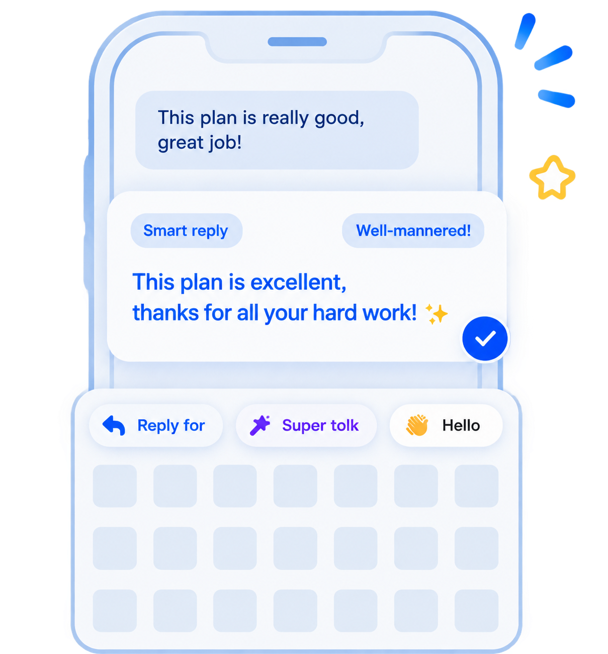MOJIKEY AI keyboard with smart reply suggestions